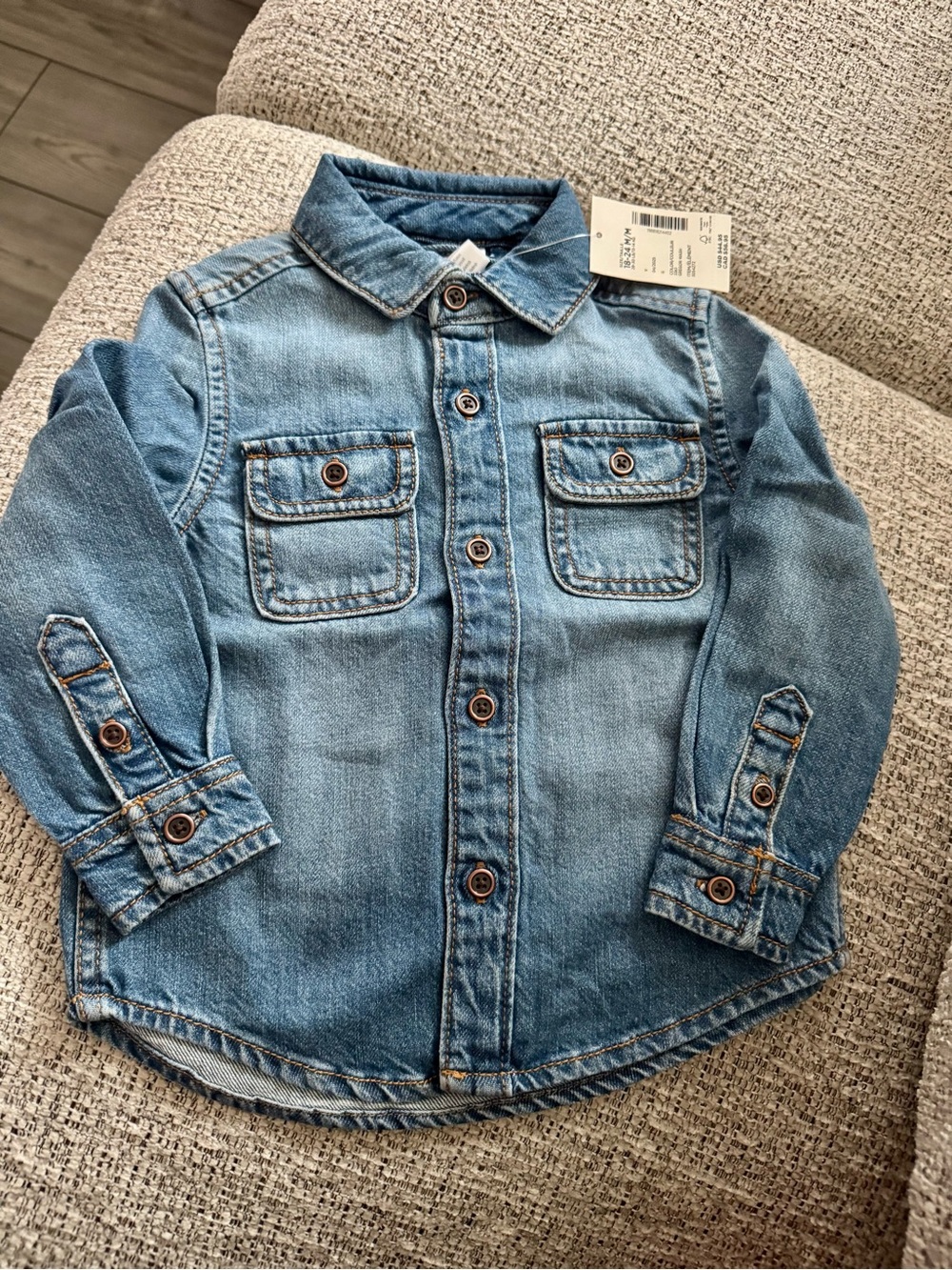 Gymboree Baby Boy Long Sleeve Denim Button Up Shirt - Size 18-24M (NWT)
